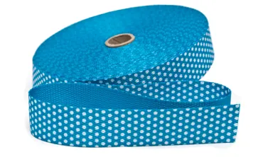 Gurtband 30 mm - Punkte Himmelblau