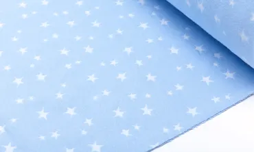 Bündchen Jaquard Sterne Babyblau