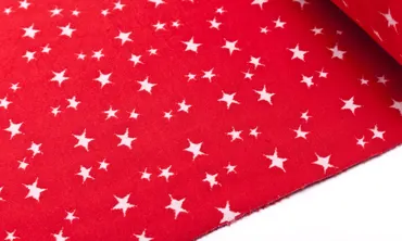 Bündchen Jaquard Sterne Rot