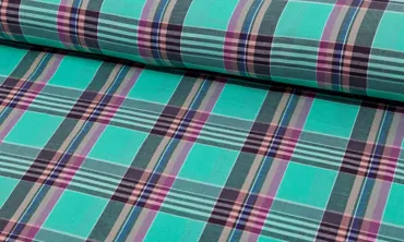Baumwolle Multitone Karo Türkis