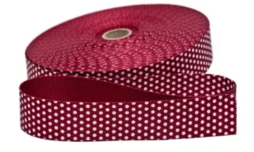 Gurtband 30 mm - Punkte Weinrot