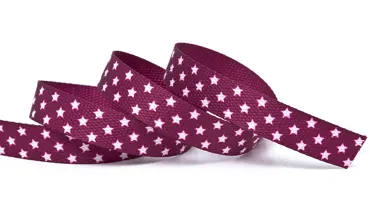 Gurtband 20 mm Sterne Purpur