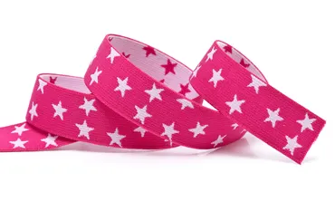 Gummiband Sterne 25 mm - Pink