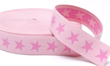 Gummiband Sterne 40 mm Zartrosa Rosa