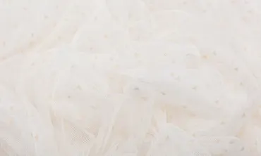 Soft Tüll - Weiss Creme Herzen