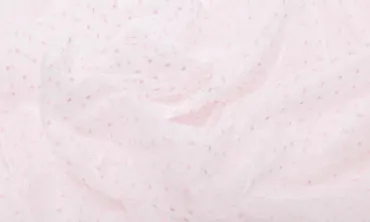 Soft Tüll - Weiss Rosa Tupfen