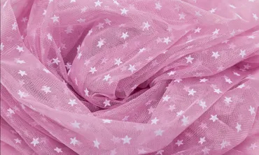 Soft Tüll - Rosa Weisse Sterne
