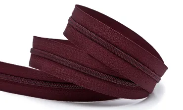 Reissverschluss 4 mm Uni - Weinrot