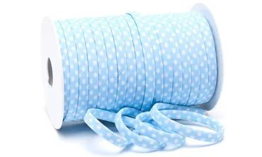 Spaghetti 7 mm w. Punkte Babyblau