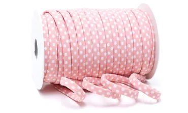 Spaghetti 7 mm w. Punkte Perlrosa