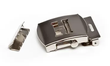 Gurtschnalle Silber poliert - H