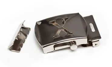 Gurtschnalle Silber poliert - X