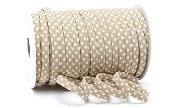 Spaghetti 7 mm w. Punkte Beige