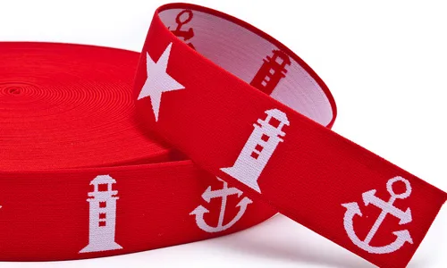 KHGUM-4005 Gummiband Maritim 40 mm Leuchtturm Rot KHGUM-4005.jpg