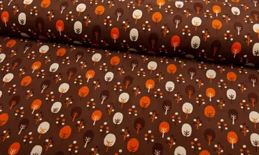 Babycord - Herbstbäume Braun