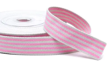 Gurtband 40 mm Streifen Rosa