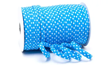 Spaghetti 7 mm w. Punkte Cyanblau