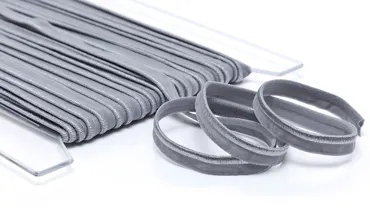 Paspelband 10 mm elastisch Steingrau