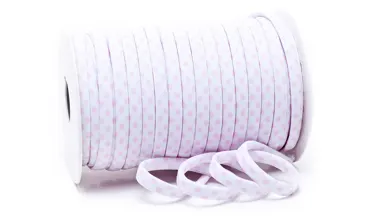 Spaghetti 7 mm b. Punkte Zartrosa