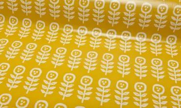 Echino Laminate - Retroflowers Gelb