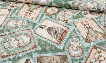 Girl overlapping patches - Dusty Teal