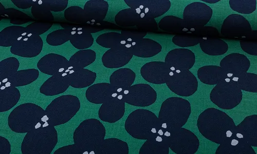 KOCAN-0036 Kokka Canvas - Retro Flower Smaragd Marine KOCAN-0036.jpg