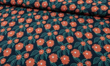 Viskose Saniel Ziegelrot Marine