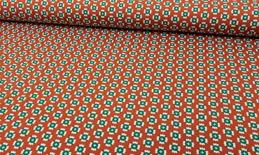 Jersey Blümchen Braun