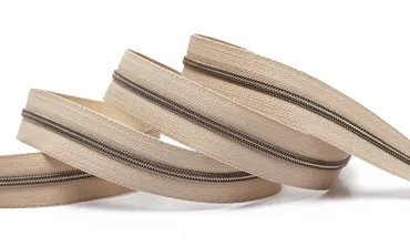 Reissverschluss 4 mm Metallic - Hellbeige Altmessing