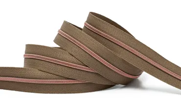 Reissverschluss 4 mm Metallic - Khaki Rose Gold