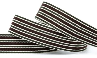 Gurtband 40 mm PV - Streifen Dunkelbraun Khaki