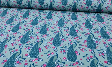 Baumwolle - Pfau Dunstmint