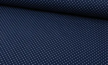 Jersey feine Punkte Navy Weiss