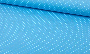 Jersey feine Punkte Hellblau Weiss