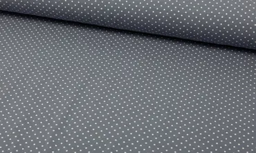 Jersey feine Punkte Grau Weiss