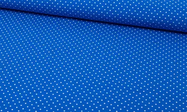 Jersey feine Punkte Royal Weiss