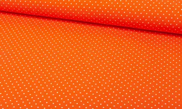 Jersey feine Punkte Orange Weiss