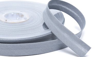 Schrägband 18 mm - col 010 Grau