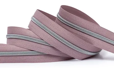 Reissverschluss 6 mm Metallic - Mauve Silbergrau