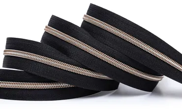 Reissverschluss 6 mm Metallic - Schwarz Altmessing