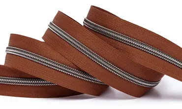 Reissverschluss 6 mm Metallic - Rehbraun Altsilber