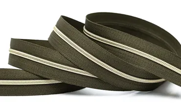 Reissverschluss 4 mm Metallic - Olive Light Gold