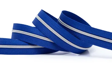 Reissverschluss 4 mm Metallic - Royalblau Silber