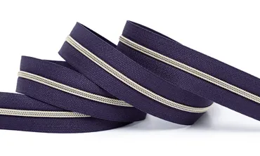 Reissverschluss 4 mm Metallic - Aubergine Light Gold