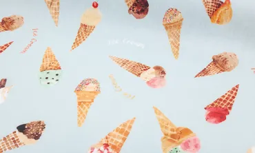 Wachstuch Panama Matt - Ice cream Parlour Blue