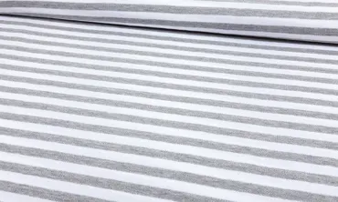 BIO Polo Piqué Streifen Weiss Grau melange