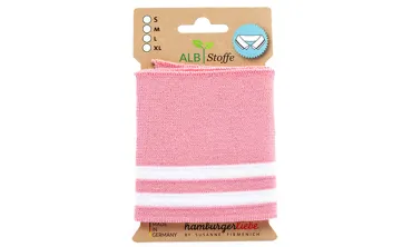 BIO Polo Kragen Streifen Rosa Weiss