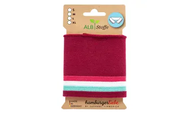 BIO Polo Kragen Streifen Prugna Weiss Mint