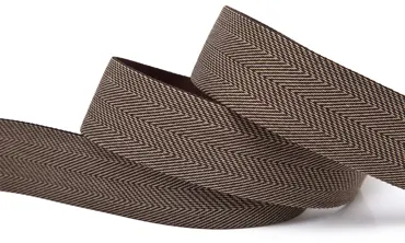 Gurtband 40 mm Fischgrät - Braun