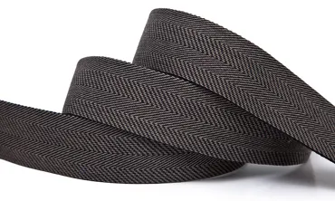 Gurtband 40 mm Fischgrät - Dunkelbraun